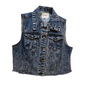Life in Progress Sleeveless Cropped JEAN JACKET S